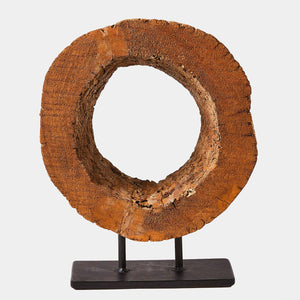 Global Views Wood Half Ukhli Wheel on Stand