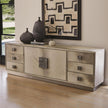 Global Views Metro Long Gray Hair on Hide Cabinet