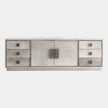 Global Views Metro Long Gray Hair on Hide Cabinet