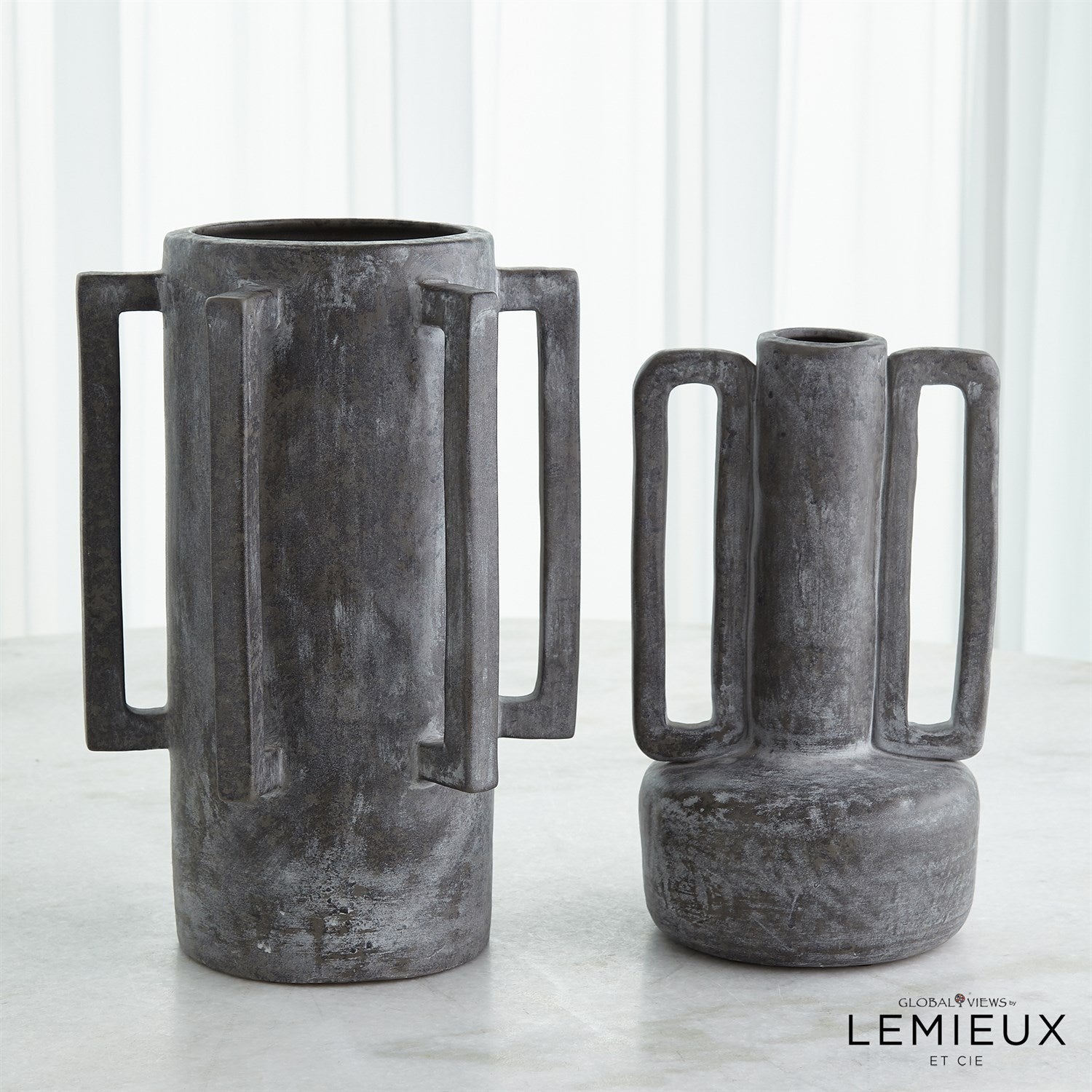 Global Views Normandie and Bretagne Vase - Dark Grey