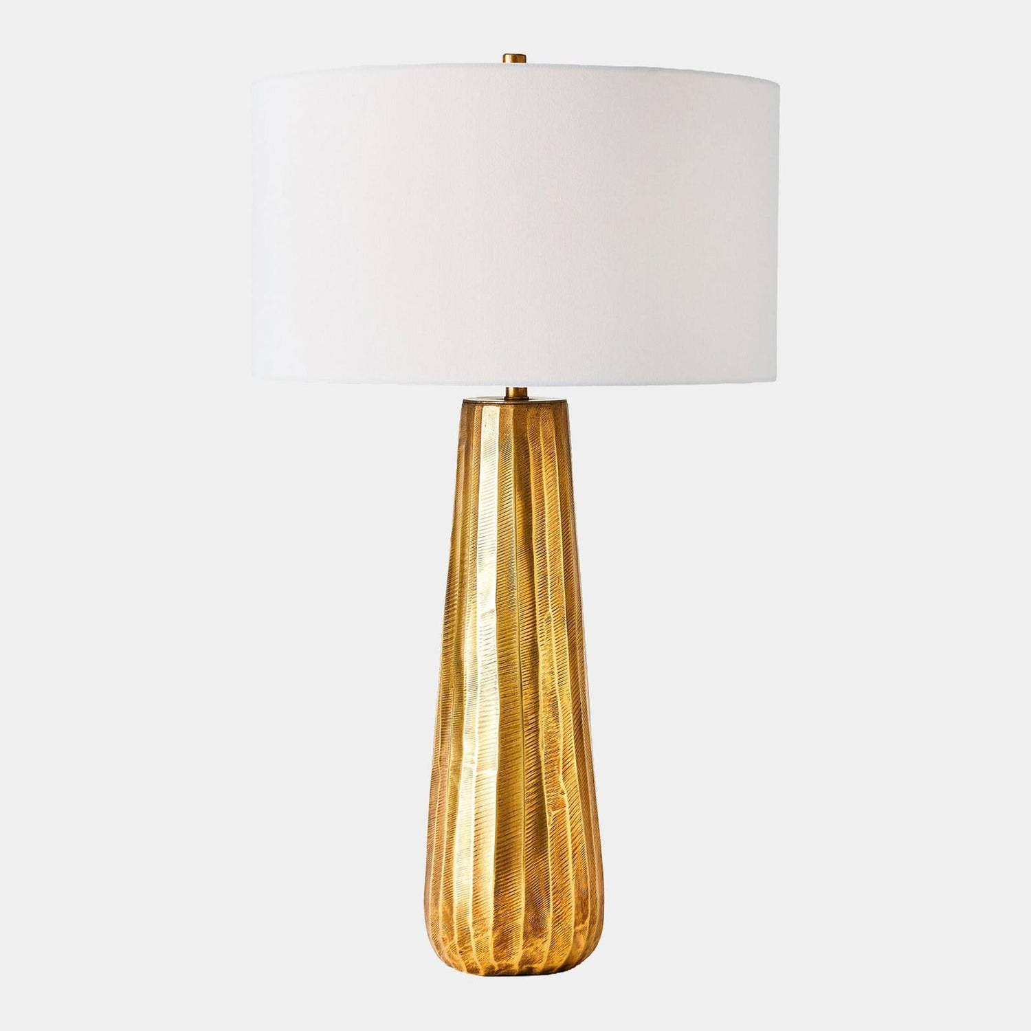 Global Views Chased Round Table Lamp Antique Brass