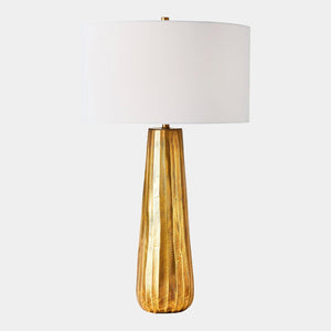 Global Views Chased Round Table Lamp Antique Brass