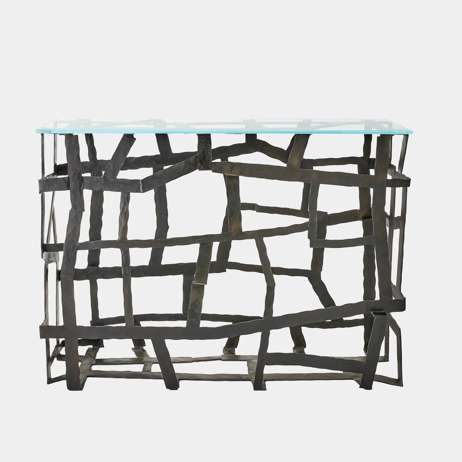 Global Views Fragments Blackened Iron Console