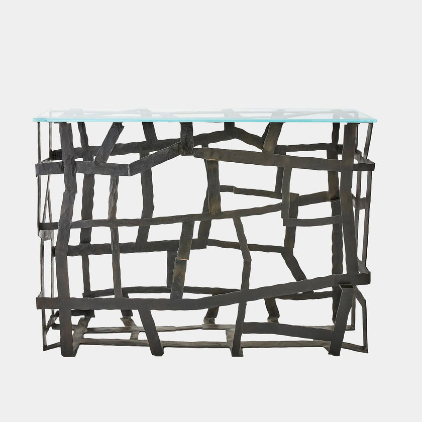 Global Views Fragments Blackened Iron Console