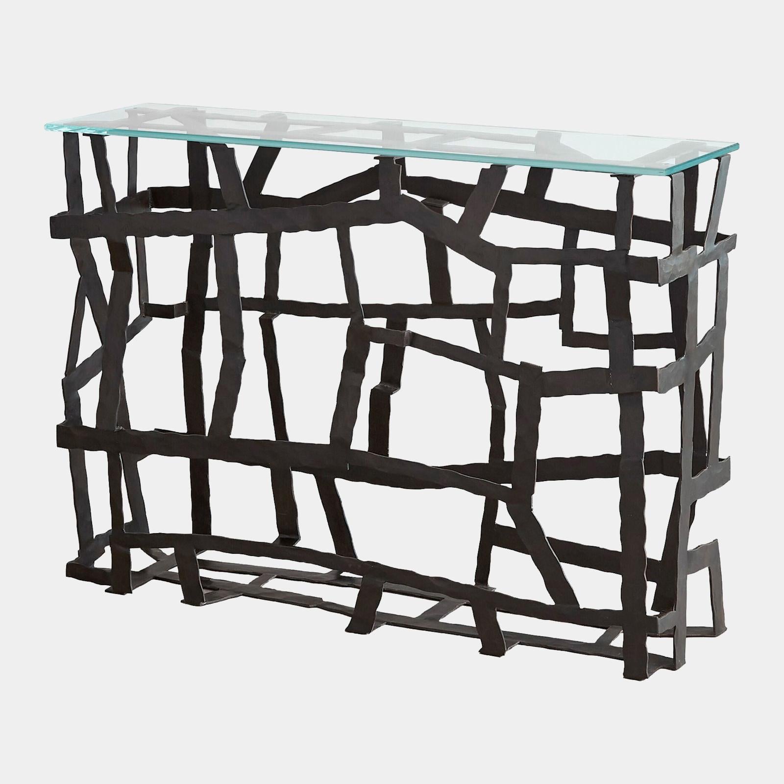 Global Views Fragments Blackened Iron Console