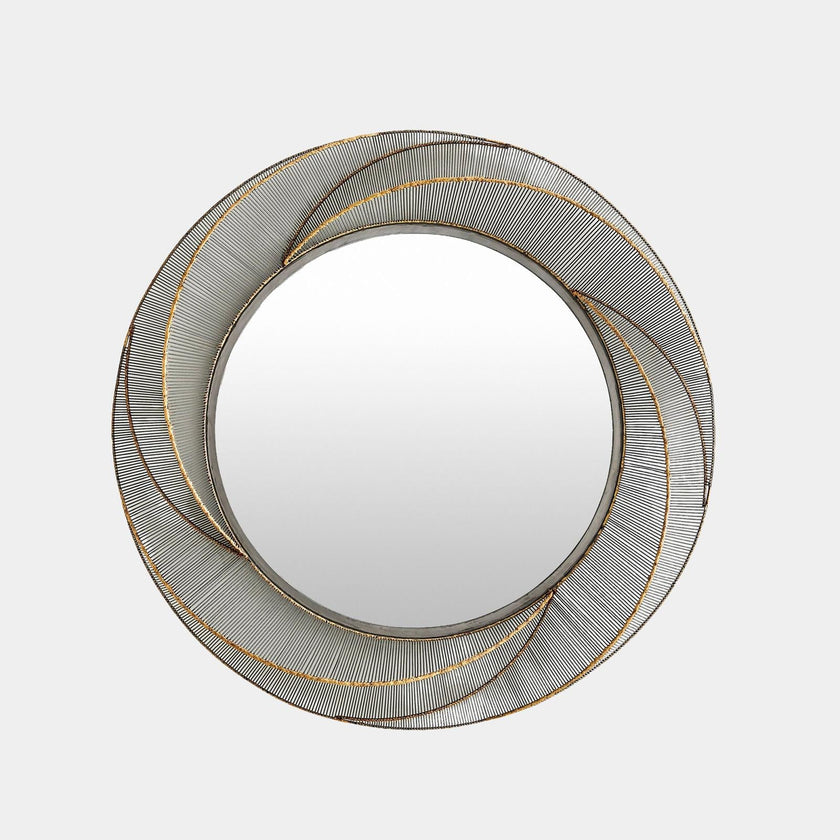 Global Views Whip Iron & Braised Brass Wire Mirror