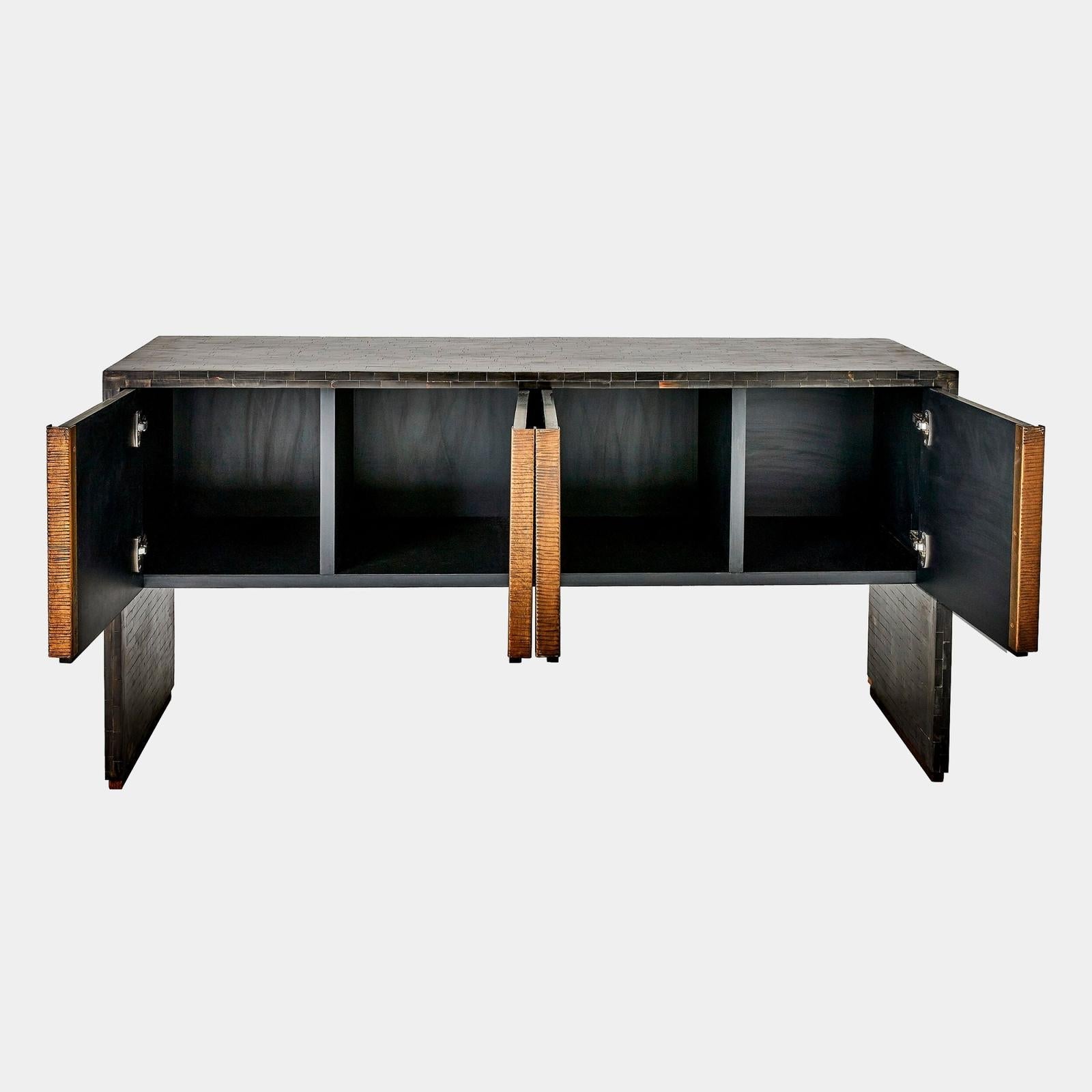 Global Views Bjorn Horn Black Inlay Console