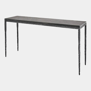 Global Views Forrester Blackened Flamed Marble Console