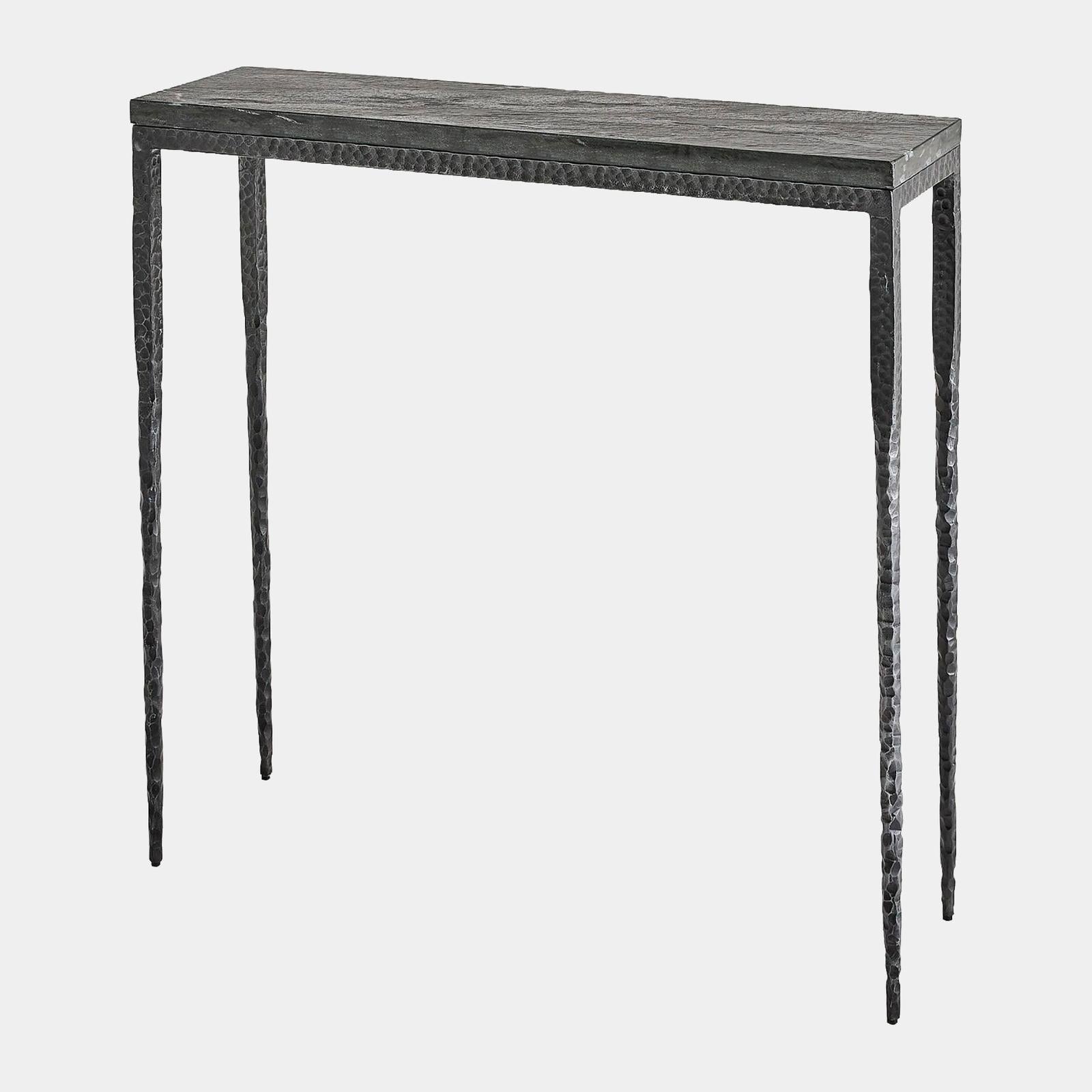 Global Views Forrester Blackened Flamed Marble Console