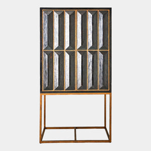 Global Views Bjorn Horn Black Inlay Bar Cabinet