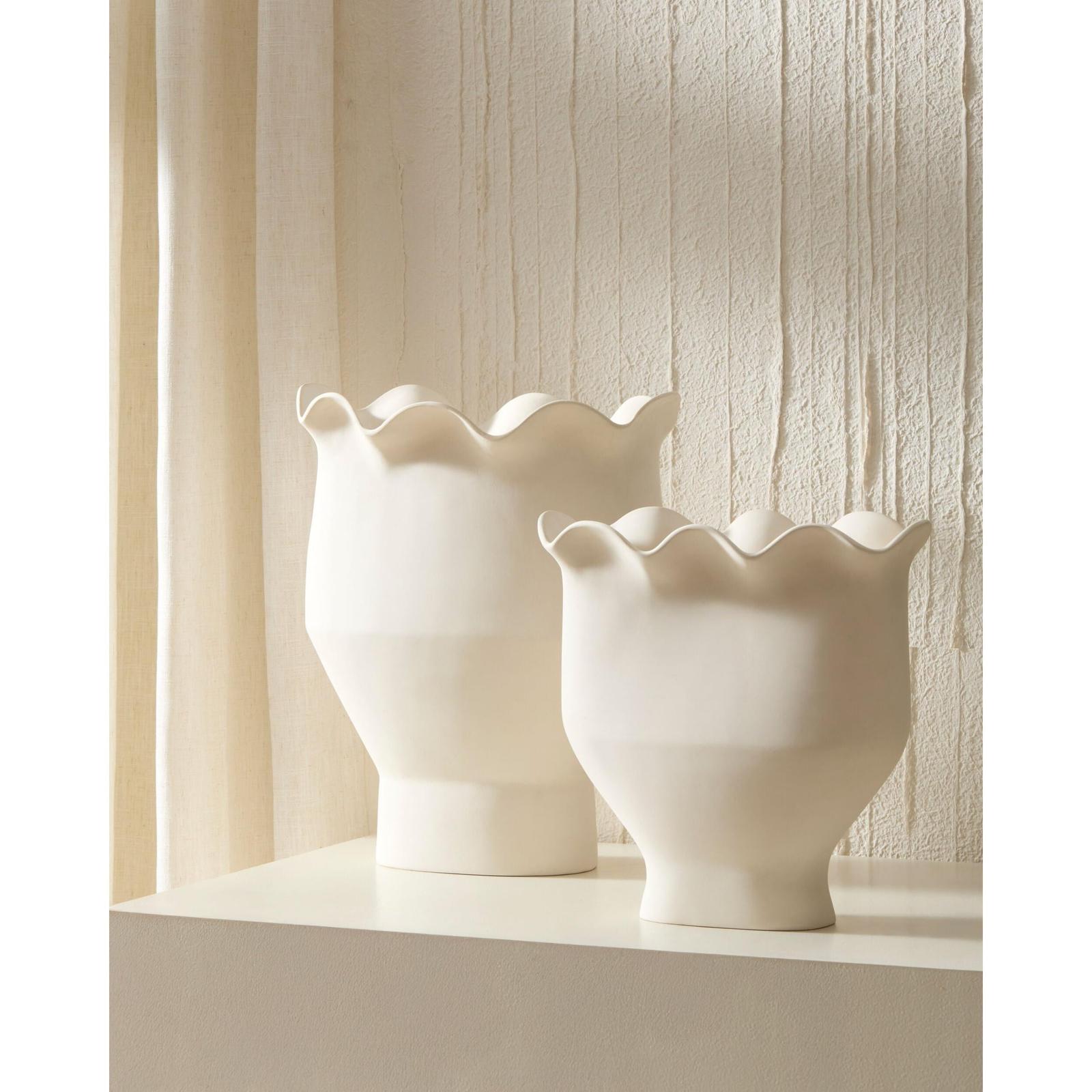 Global Views Frill White Vase
