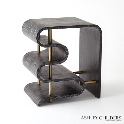 Global Views Traverse Side Table - Ebony Cerused by Ashley Childers