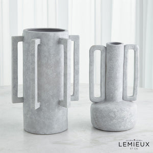 Global Views Normandie and Bretagne Vase - Light Grey