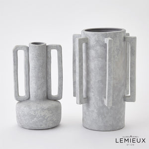 Global Views Normandie and Bretagne Vase - Light Grey