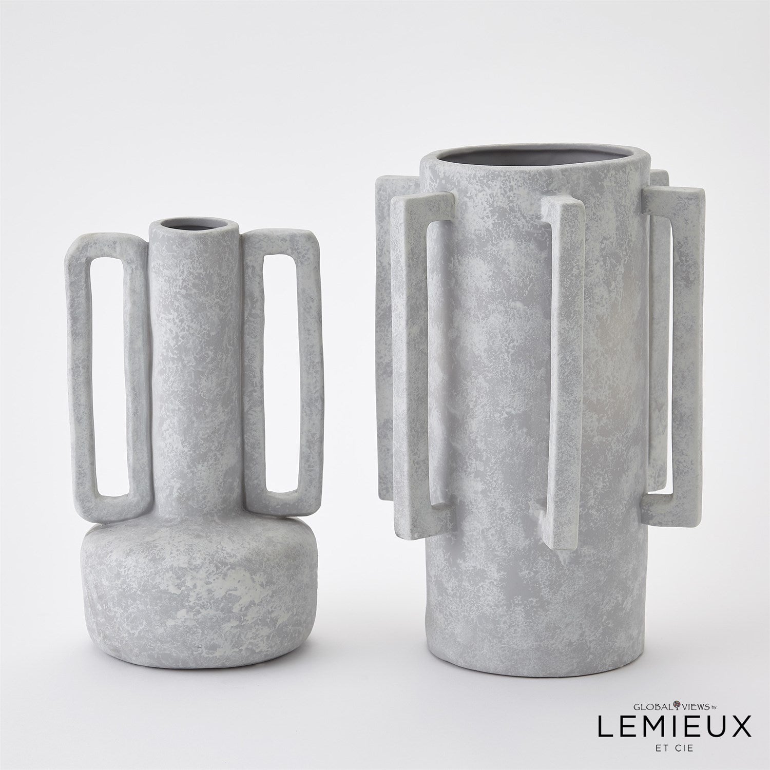 Global Views Normandie and Bretagne Vase - Light Grey