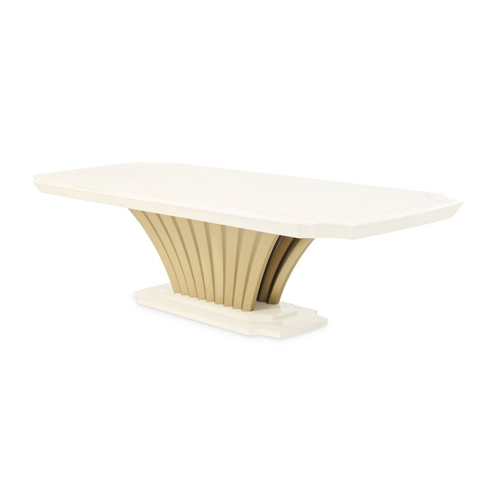 Michael Amini Fantosini Pedestal Dining Table - Creamy Pearl