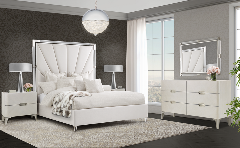Michael Amini Penthouse Bed - Ash Gray