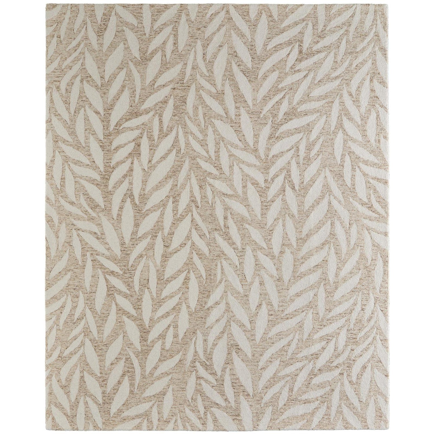 Feizy Wallace 8A37F Modern Floral & Botanical Rug in Tan/Ivory