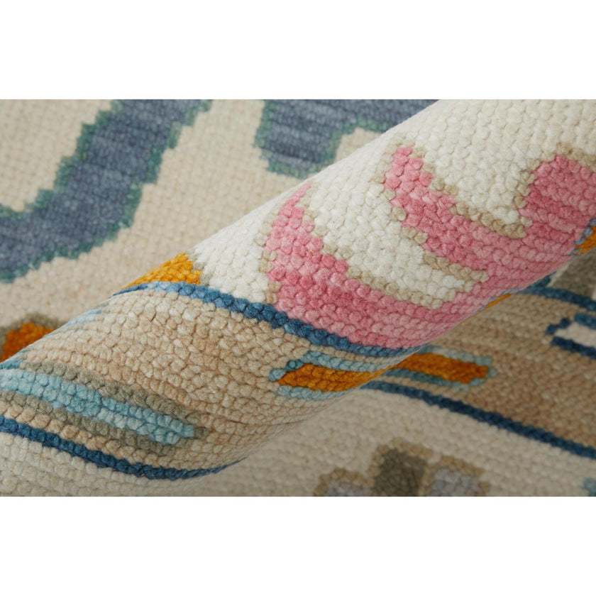 Feizy Karina 69G8F Transitional Floral & Botanical Rug in Ivory/Blue/Pink