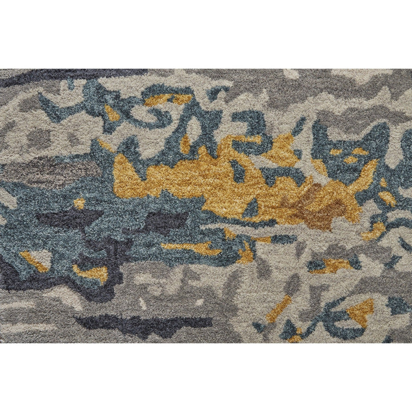 Feizy Everley 8644F Modern Abstract in Gray/Yellow/Blue