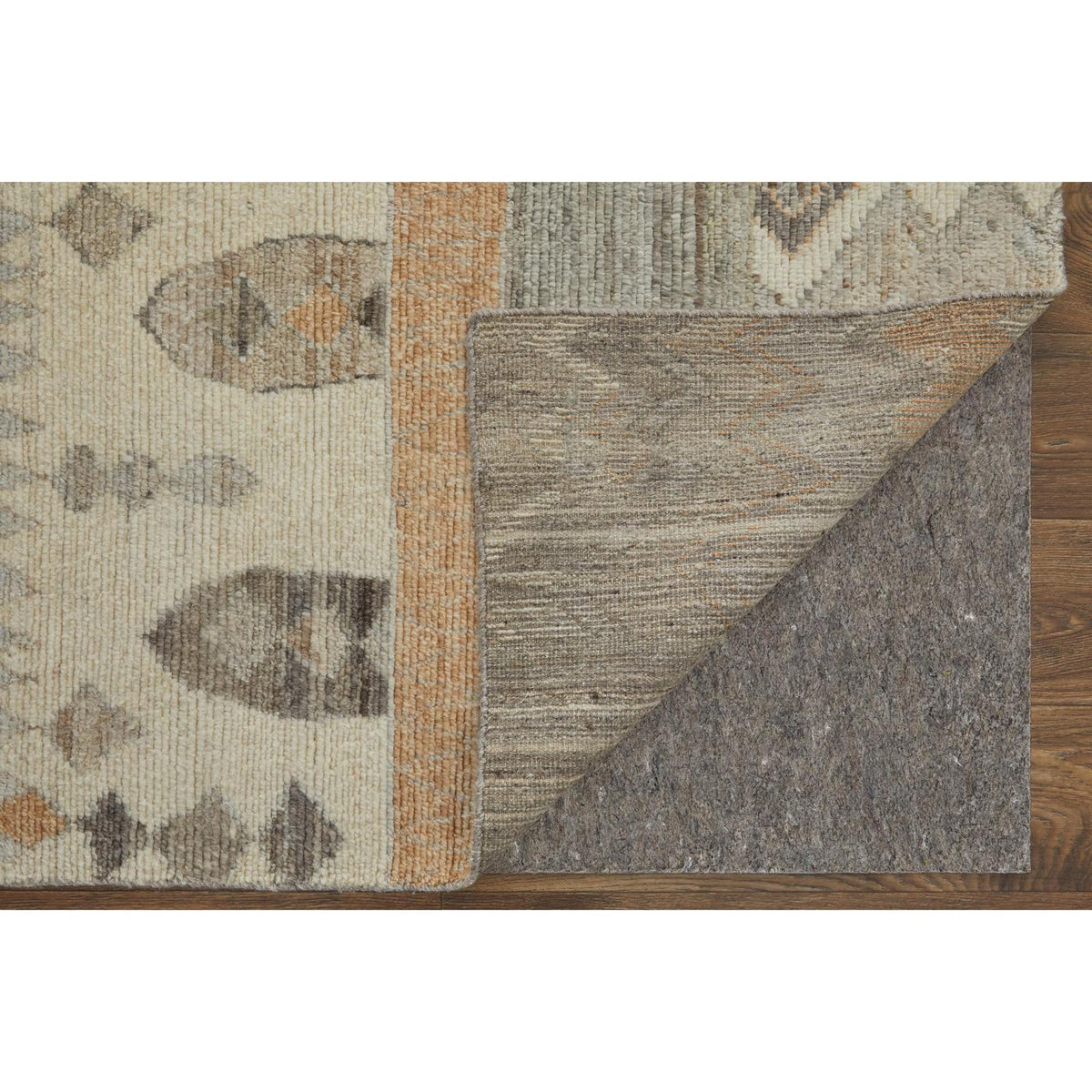 Feizy Kasbah 69FZF Transitional Moroccan Rug in Ivory/Gray/Orange