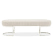 Michael Amini Orchid Velvet Accent Bench - Gray/Chrome