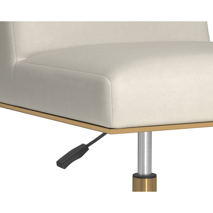 Sunpan Dean Office Chair - Brushed Brass - Meg Ivory