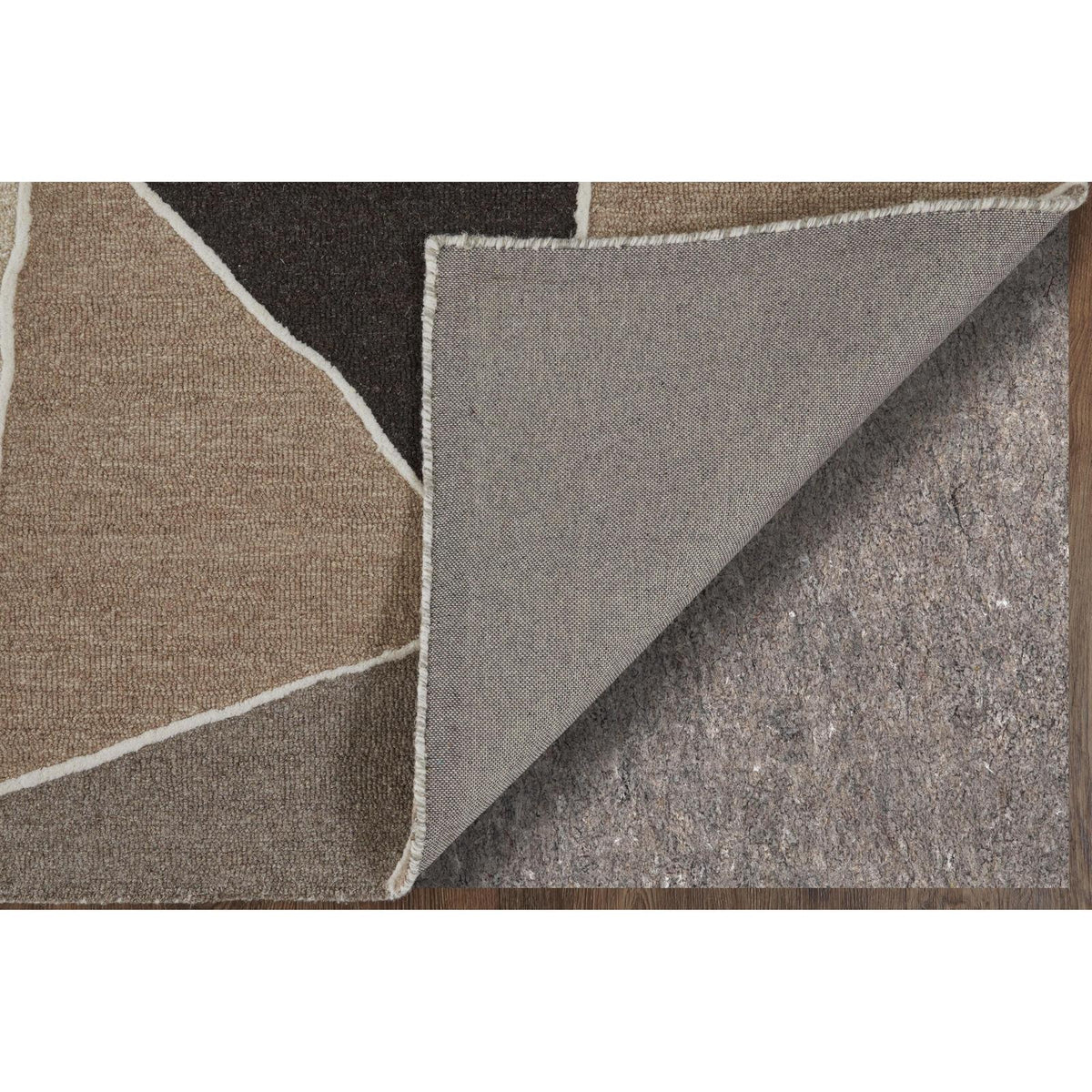 Feizy Kimball 8A33F Transitional Abstract Rug in Gray/Black/Brown
