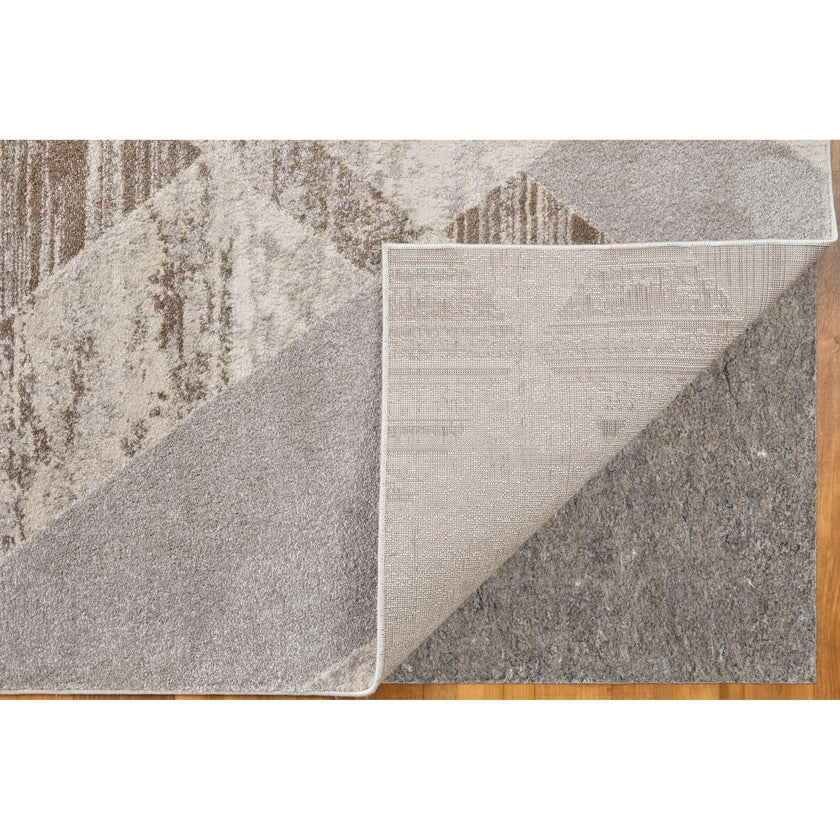 Feizy Vancouver 39NRF Modern Geometric Rug in Tan/Brown/Ivory