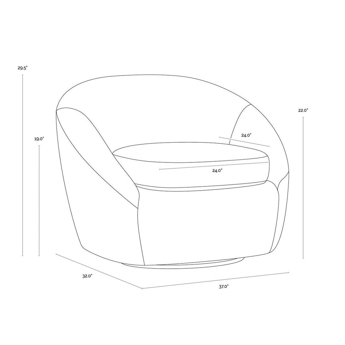 Sunpan Bliss Swivel Lounge Chair