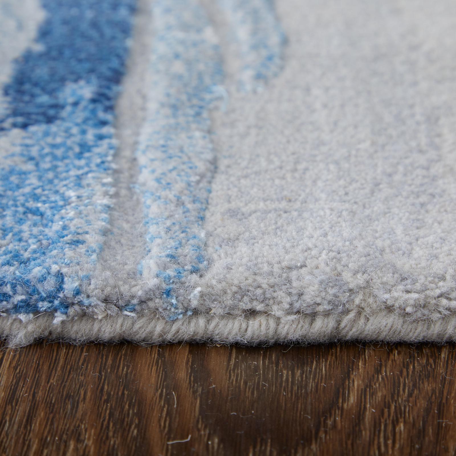 Feizy Kawai 8984F Modern Abstract Rug in Blue/Gray