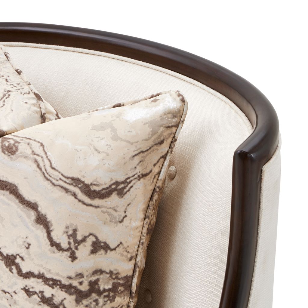 Michael Amini Belmont Place Accent Chair - Cream/Espresso