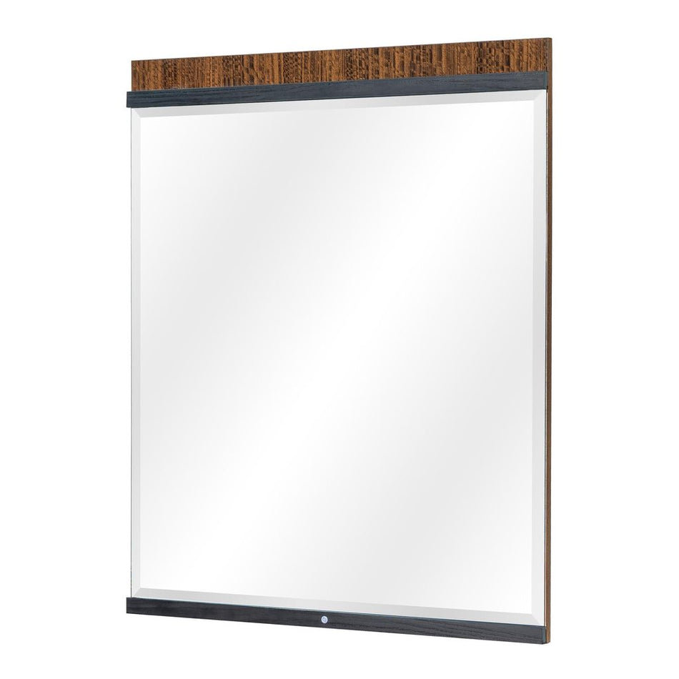 Michael Amini Kayner Dresser Mirror with LED Lights - Charcoal