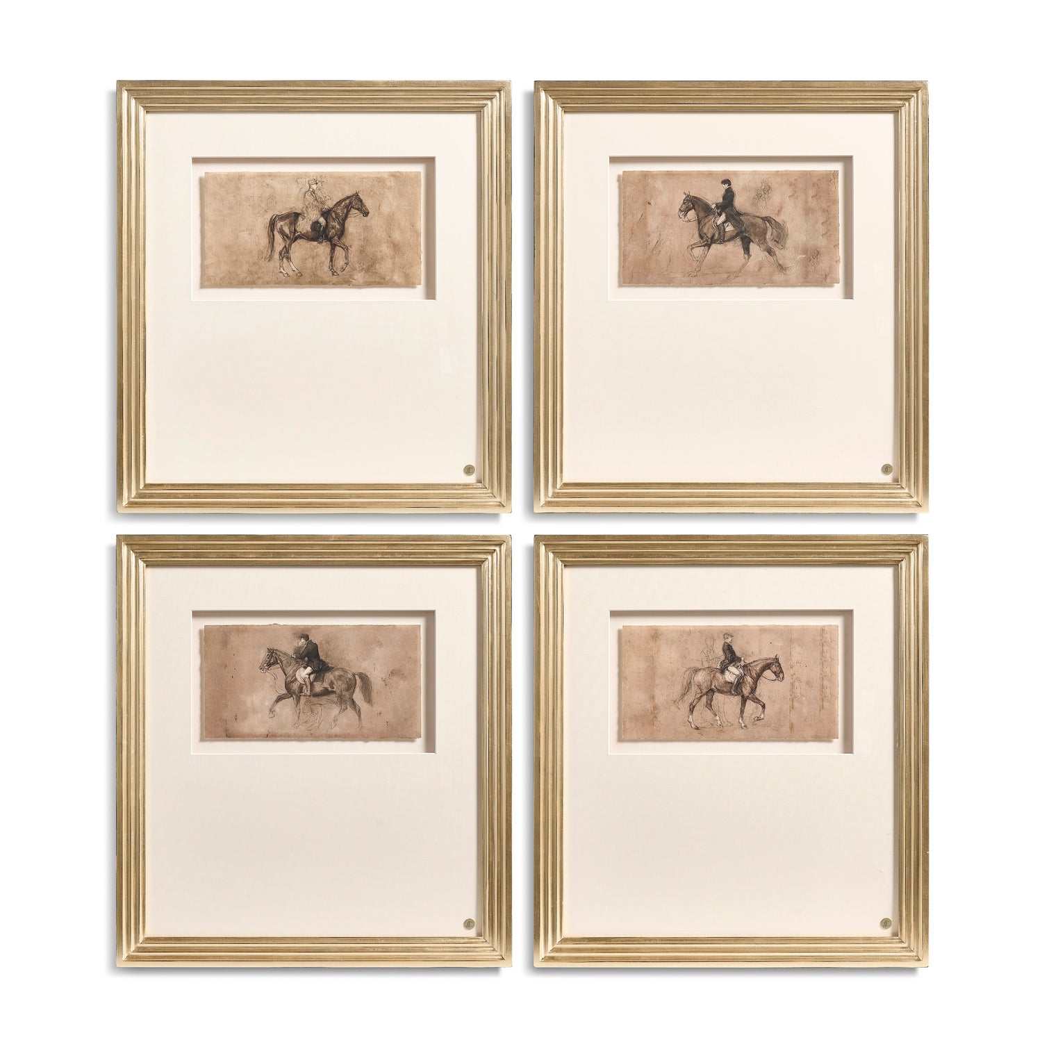 Jonathan Charles Equestrian Lines in Motion - Set of 4