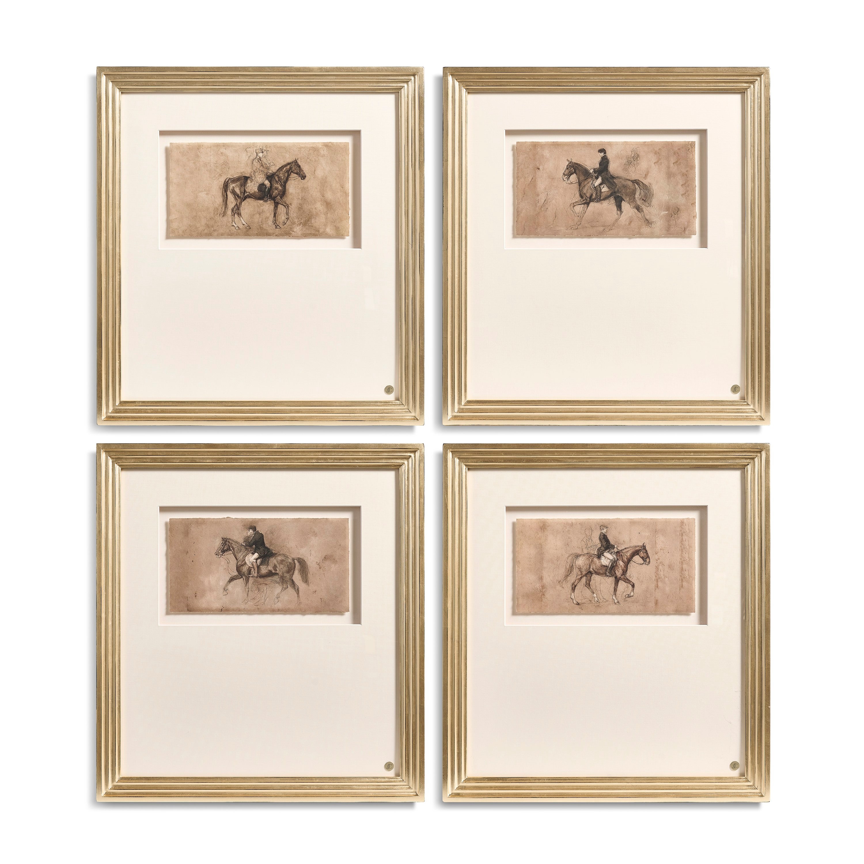Jonathan Charles Equestrian Lines in Motion - Set of 4