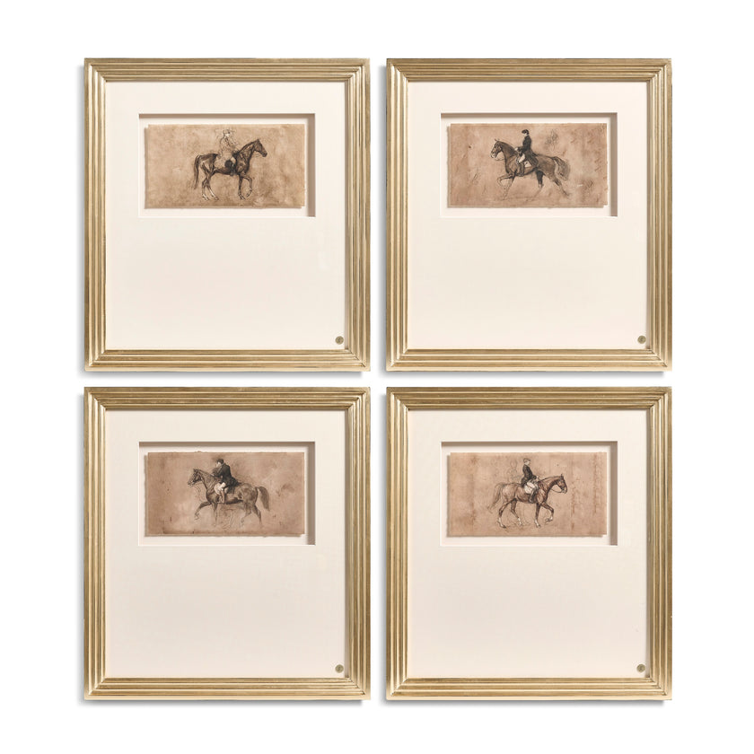 Jonathan Charles Equestrian Lines in Motion - Set of 4