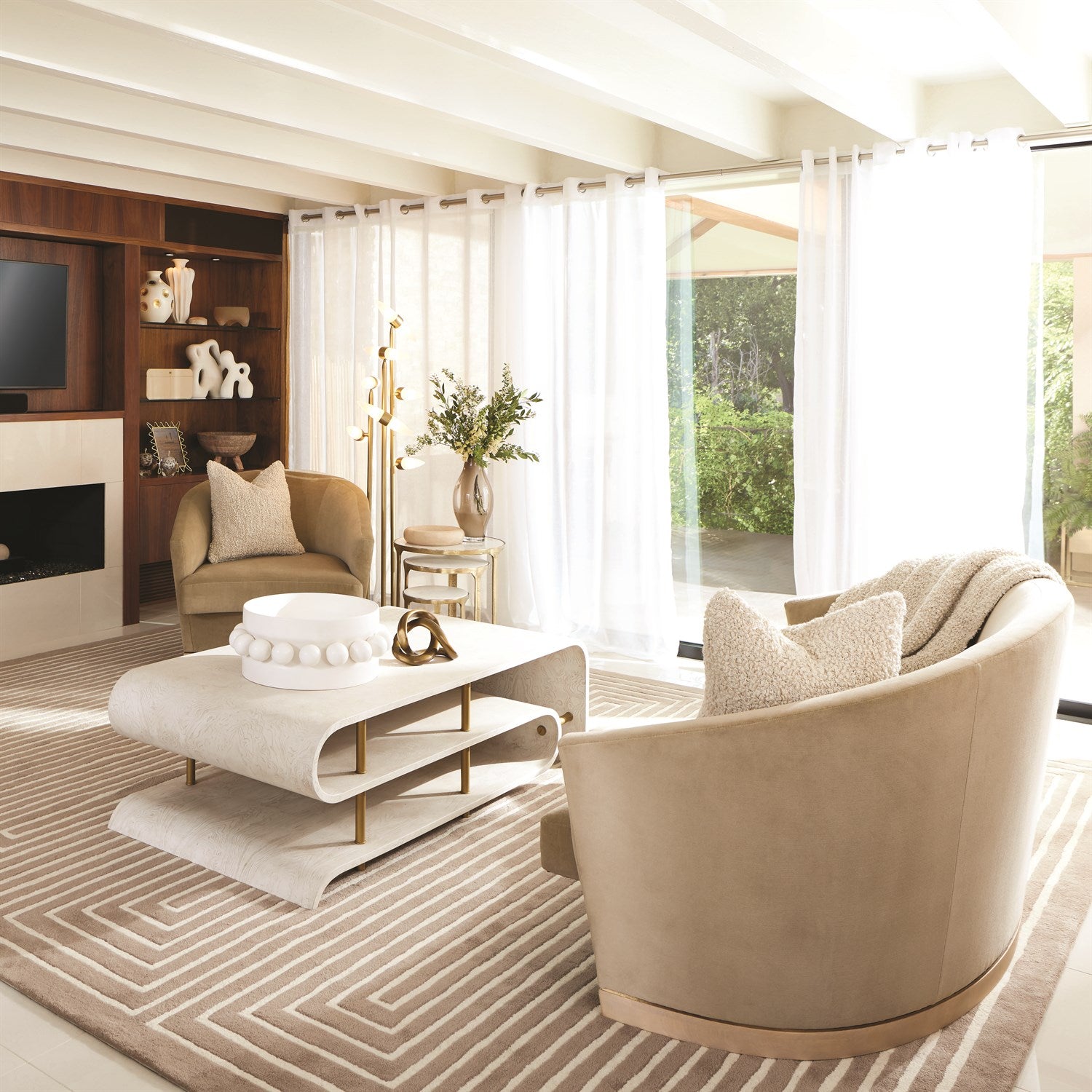 Global Views Textured Boucle Pillow - Natural