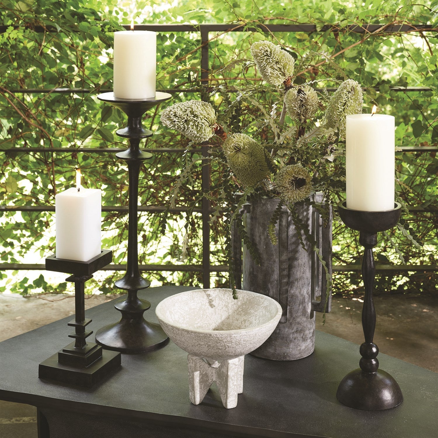 Global Views Normandie and Bretagne Vase - Dark Grey