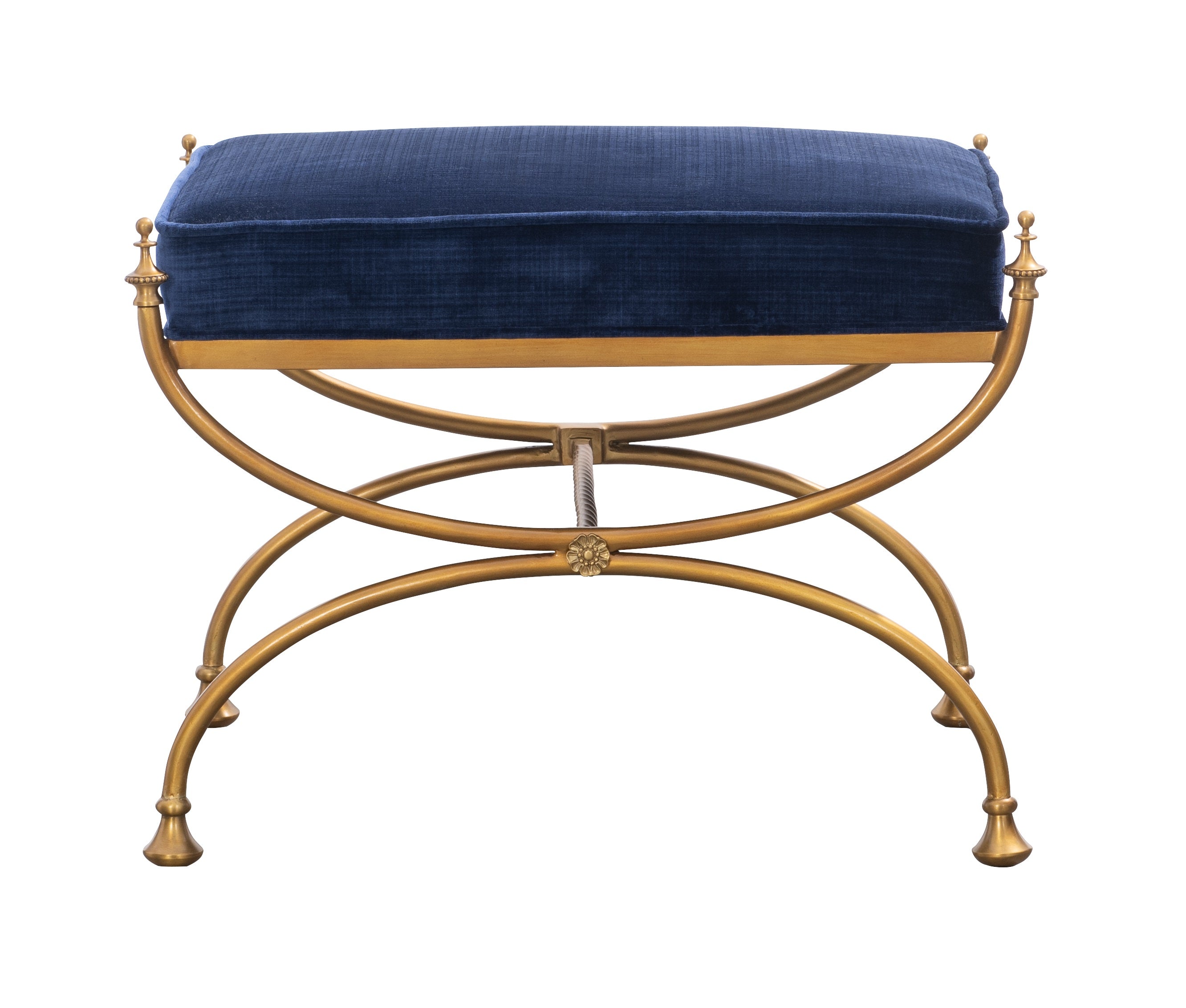 Maitland Smith Royal Blue Courtly Bench