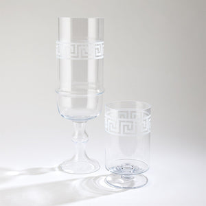 Global Views Etched Greek Key Vase Hurricane Clearance