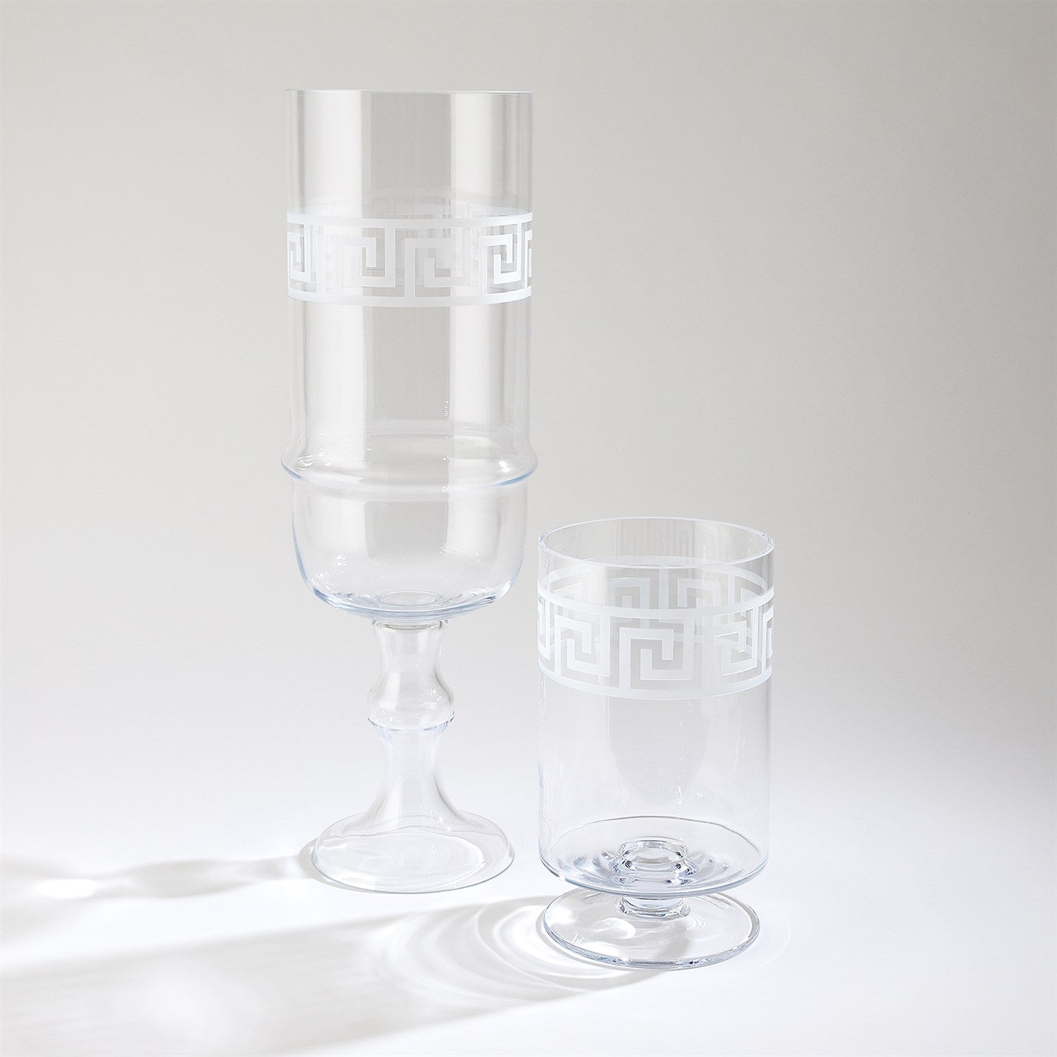 Global Views Etched Greek Key Vase Hurricane Clearance
