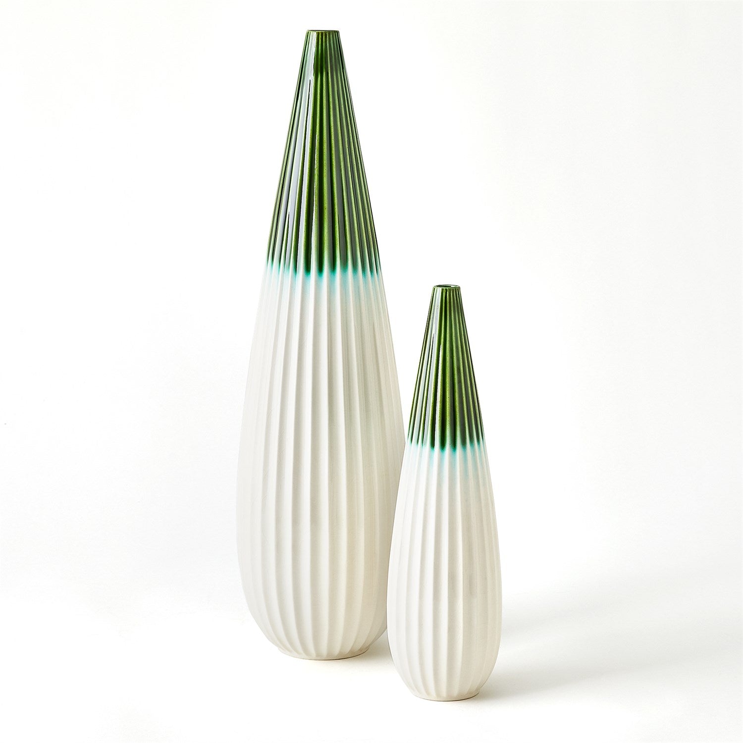 Global Views Emerald Furrow Taper Vase