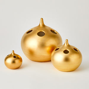 Global Views Matte Gold Oh No Vase