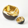 Global Views Gold Crackle Squished Bowl