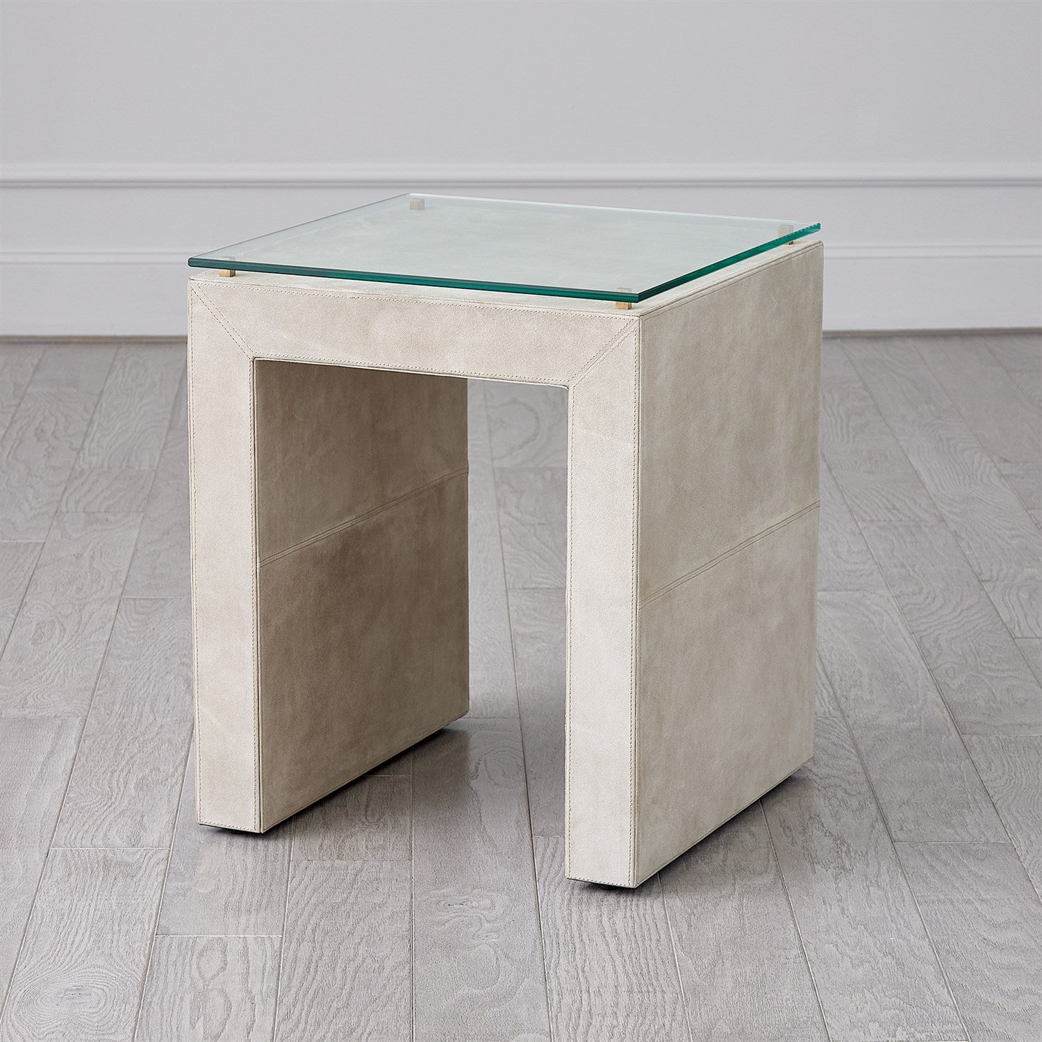 Global Views Posh Parchment Suede Side Table
