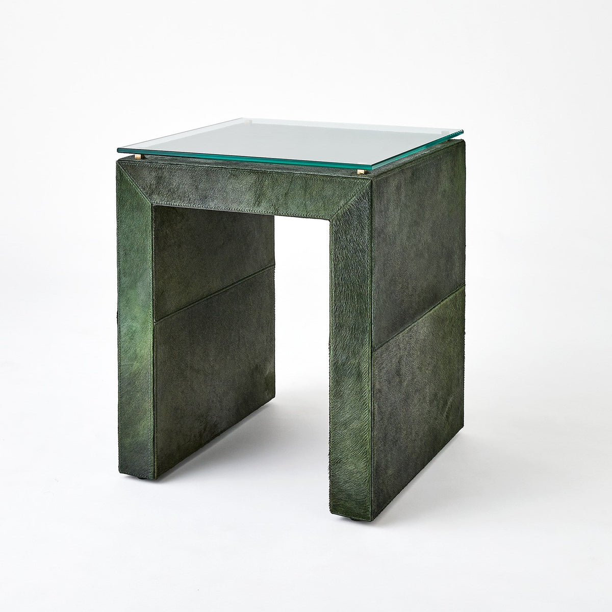Global Views Green Posh Side Table Hair on Hide