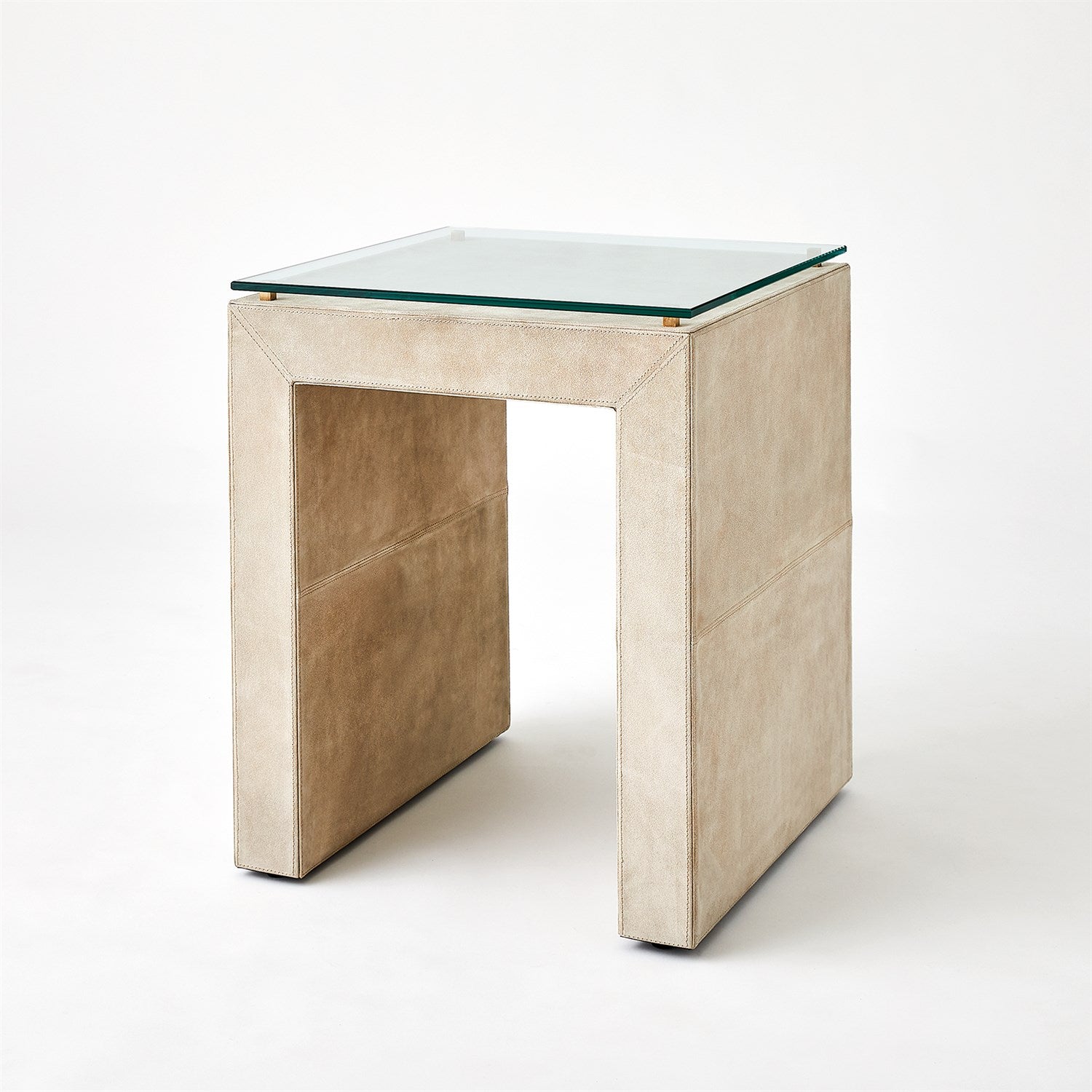Global Views Posh Parchment Suede Side Table
