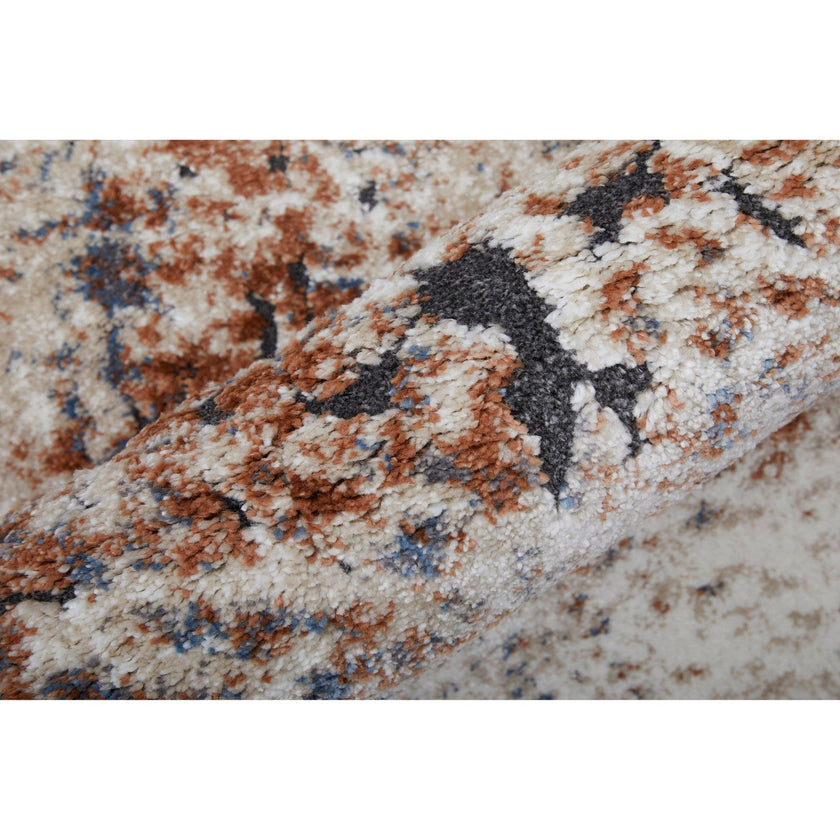 Feizy Gilmore 39MNF Modern Distressed in Ivory/Blue/Taupe
