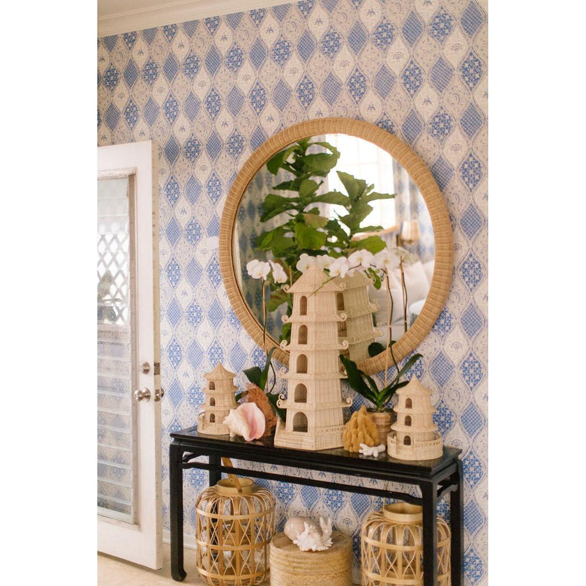 Chelsea House Dunmore Round Wicker Mirror