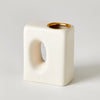 Global Views Matte White Gold Rim Oh Yes Vase